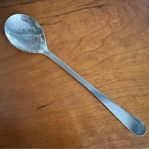 Italian Silver-Plated Serving Spoon - Sleek Design with Patina
